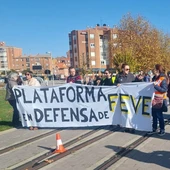 Cabecera de la última manifestación en defensa de Feve en León Cabecera de la última manifestación en defensa de Feve en León