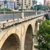 Las obras de rehabilitación del puente Amadorio de Villajoyosa el pasado diciembre Las obras de rehabilitación del puente Amadorio de Villajoyosa el pasado diciembre