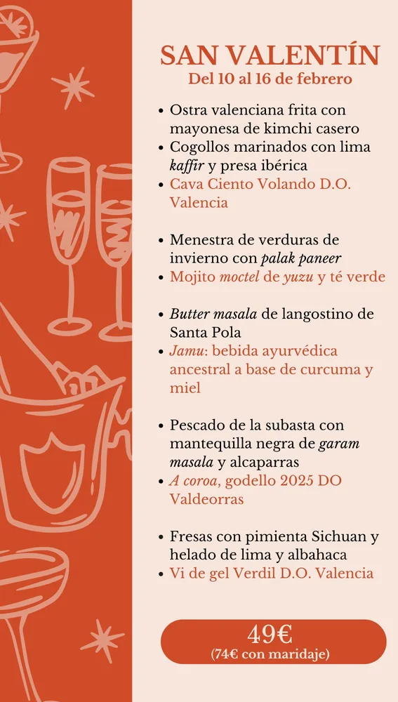 Menú San Valentín en Ma Khin Menú San Valentín en Ma Khin
