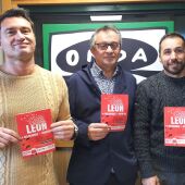 Jesús López de CGT, Enrique Reguero de UGT, Fernando Abella de USO y Elena Blasco de CC.OO