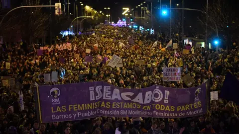 Imagen de una de las manifestaciones convocadas en Madrid por el Día Internacional de la Mujer en 2024 Imagen de una de las manifestaciones convocadas en Madrid por el Día Internacional de la Mujer en 2024