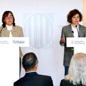 Sílvia Paneque, consellera de Territori, i Elisenda Alamany, secretària general d'Esquerra