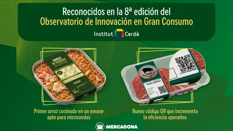 Reconocimientos a Mercadona por el innovador arroz de verduras en bandeja y el nuevo código QR Reconocimientos a Mercadona por el innovador arroz de verduras en bandeja y el nuevo código QR