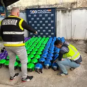 Imagen de los cascos recuperados Imagen de los cascos recuperados