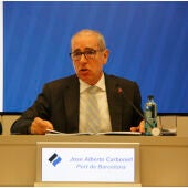 José Alberto Carbonell, president del Port de Barcelona, en la presentació dels resultats econòmics del 2024