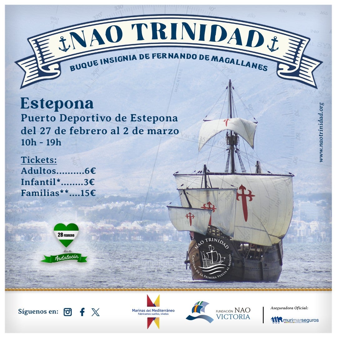 Estepona será uno de los primeros puertos españoles que visitará la réplica de la NAO Trinidad Estepona será uno de los primeros puertos españoles que visitará la réplica de la NAO Trinidad