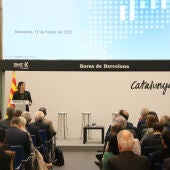 Alícia Romero, consellera d'Economia, en un acte a la Borsa de Barcelona