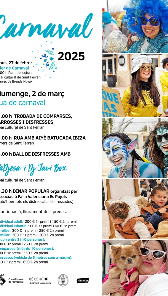 Cartel de la rúa de Carnaval de Formentera 2025 Cartel de la rúa de Carnaval de Formentera 2025