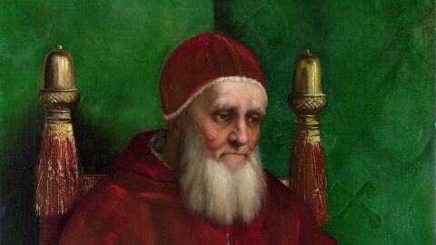 Retrato de Julio II por Rafael Sanzio.