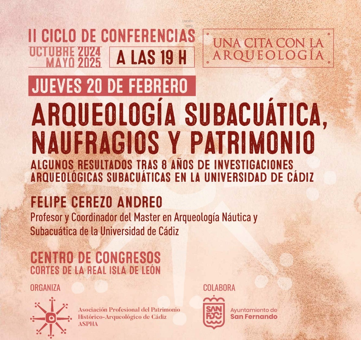 Conferencia de Felipe Cerezo sobre Arqueología Subacuática Conferencia de Felipe Cerezo sobre Arqueología Subacuática