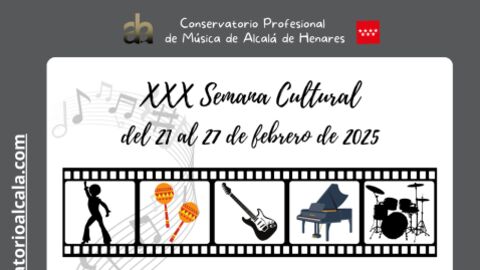 Cartel de la XXX Semana Cultural del Conservatorio Profesional de M&uacute;sica de Alcal&aacute; de Henares
