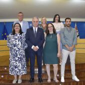 El alcalde de Malagón, Luis Carlos Seguro, junto a los concejales de Somos Malagón y PSOE