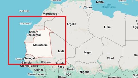&Aacute;rea mar&iacute;tima denominada Ruta Canaria en donde se concentra el 100% de la migraci&oacute;n en cayuco hacia Canarias