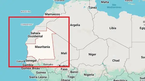Área marítima denominada Ruta Canaria en donde se concentra el 100% de la migración en cayuco hacia Canarias Área marítima denominada Ruta Canaria en donde se concentra el 100% de la migración en cayuco hacia Canarias