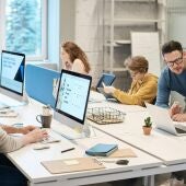 Trabajadores en una oficina
