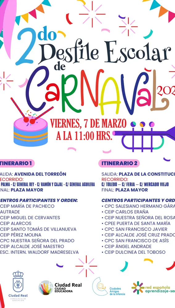 Cartel del desfile escolar del carnaval de Ciudad Real Cartel del desfile escolar del carnaval de Ciudad Real