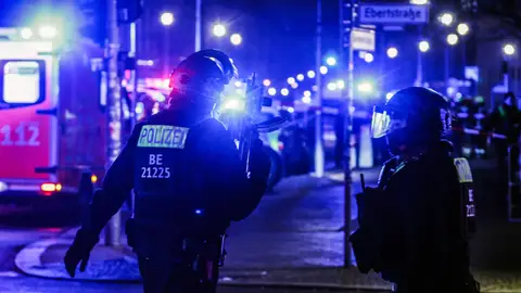 La policía alemana en el lugar de los hechos La policía alemana en el lugar de los hechos