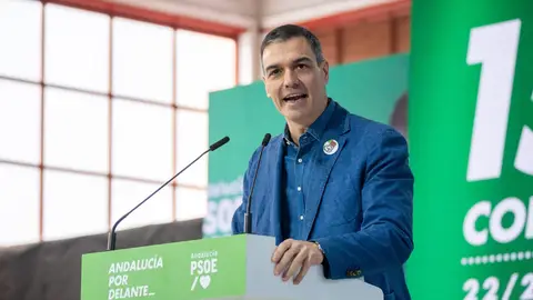 El secretario general del PSOE y presidente del Gobierno, Pedro Sánchez durante la clausura del XV Congreso Regional del PSOE de Andalucía.