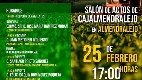 Una jornada organizada por APAG Extremadura Asaja abordará en Almendralejo este martes la falta de mano de obra en el campo Una jornada organizada por APAG Extremadura Asaja abordará en Almendralejo este martes la falta de mano de obra en el campo