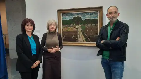 El Meiac de Badajoz incorpora el cuadro 'Paisaje de los montones de piedra' de Ortega Muñoz tras una donación anónima El Meiac de Badajoz incorpora el cuadro 'Paisaje de los montones de piedra' de Ortega Muñoz tras una donación anónima