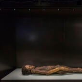 Imagen de archivo de la momia guanche del Barranco de Herques. EFE/Emilio Naranjo