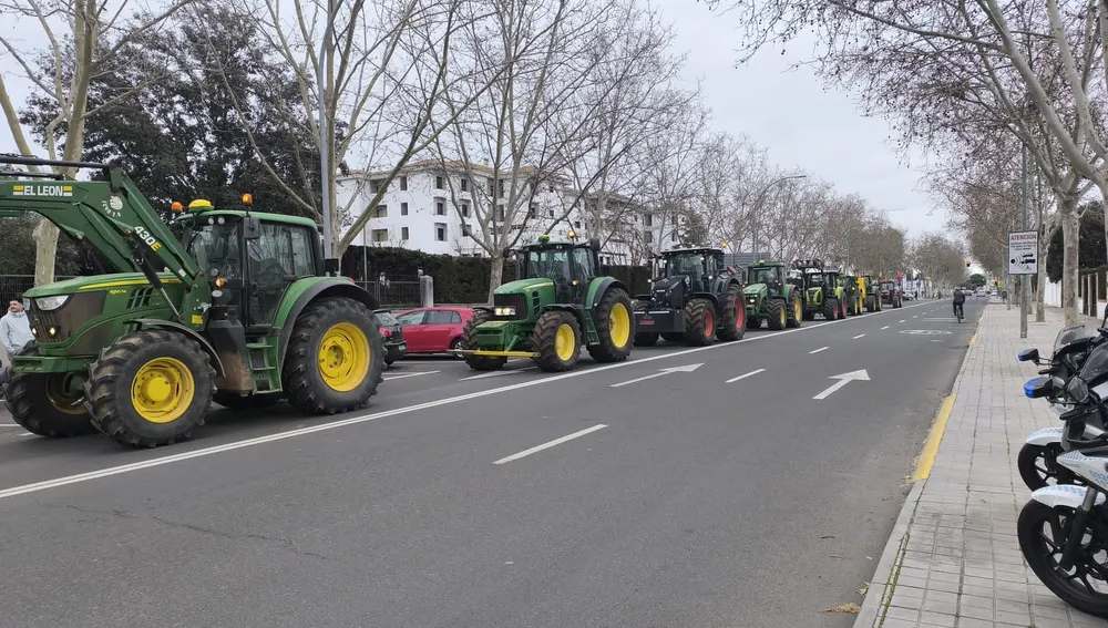 Tractores frente a la sede de la CHG en Ciudad Real Tractores frente a la sede de la CHG en Ciudad Real