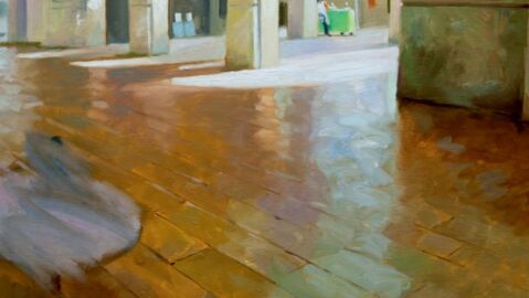 Una de las obras de Ben Lustenhouwer, pintor holand&eacute;s que expone en la oficina de Caixa Popular del centro de Val&egrave;ncia.