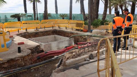 Benidorm mantiene en marcha los fines de semana las obras de mejora de 4 infraestructuras hidr&aacute;ulicas de la ciudad para poder finalizar antes de Semana Santa