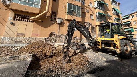 Obras del proyecto de renovaci&oacute;n urbana del barrio Porfirio Pascual de Elche.