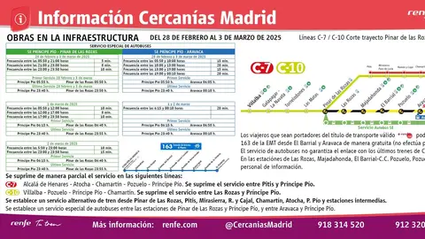 Plan de movilidad por el corte de Cercanías entre Príncipe Pío y Pinar de las Rozas Plan de movilidad por el corte de Cercanías entre Príncipe Pío y Pinar de las Rozas