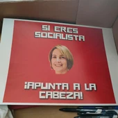 Cartel de las amenazas a la alcaldesa de La Solana, Luisa Márquez Cartel de las amenazas a la alcaldesa de La Solana, Luisa Márquez