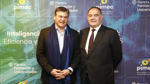 Un 65% dels estudiants d'educació superior diuen utilitzar la Intel·ligència Artificial El president de PIMEC, Antoni Cañete, i el CEO de Planeta Formación y Universidades, Carlos Giménez