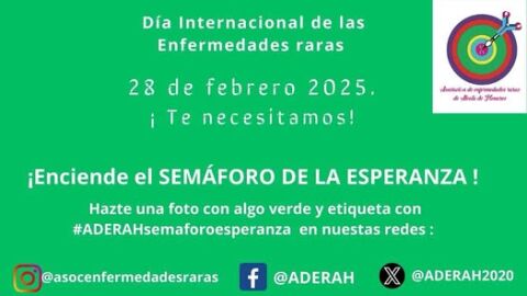 Cartel de la campa&ntilde;a "Enciende el Sem&aacute;foro Verde" de la Asociaci&oacute;n de Enfermedades Raras de Alcal&aacute; de Henares