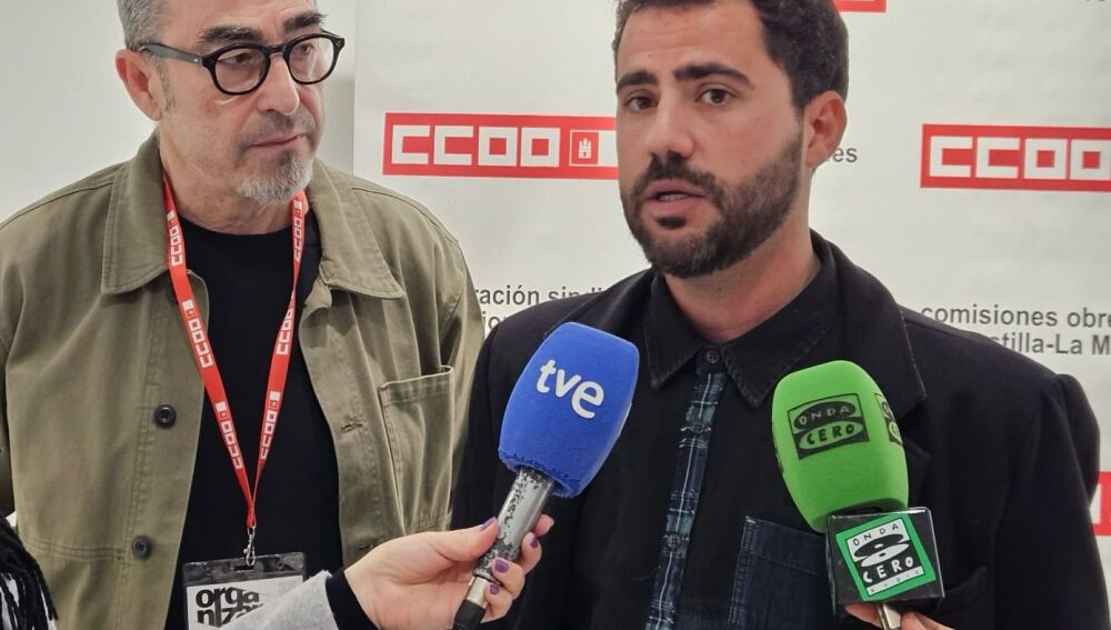 Paco de la Rosa, secretario general de CCOO CLM y Javier Morales, secretario general de CCOO Guadalajara