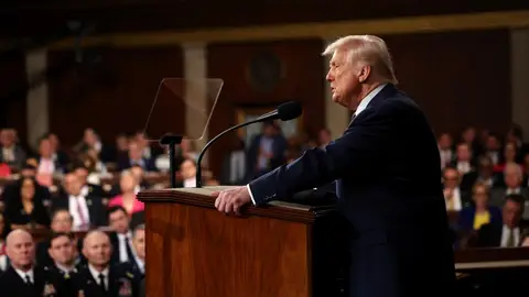 El presidente de EE.UU, Donald Trump, durante su discurso en el Capitolio de EE.UU. en Washington (EE.UU.). El presidente de EE.UU, Donald Trump, durante su discurso en el Capitolio de EE.UU. en Washington (EE.UU.).