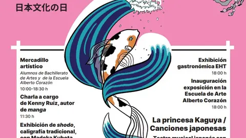 El IES Antonio Machado organiza junto a la Escuela de Arte Alberto Corazón una jornada cultural sobre Japón Cartel de la Jornada Cultural de Japón del IES Antonio Machado