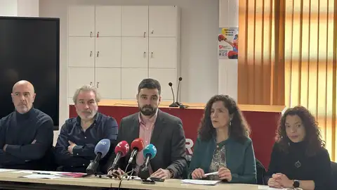 Los representantes de PIDE, CSIF, ANPE, CCOO y UGT, en una imagen de archivo de una rueda de prensa el pasado mes de diciembre en Mérida. Los representantes de PIDE, CSIF, ANPE, CCOO y UGT, en una imagen de archivo de una rueda de prensa el pasado mes de diciembre en Mérida.