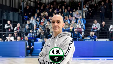 Javier Carrasco, entrenador del Kolossos Rodou BC. Javier Carrasco, entrenador del Kolossos Rodou BC.