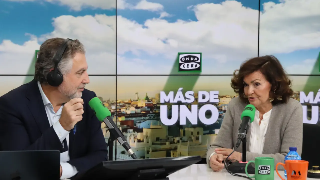 Carmen Calvo, presidenta del Consejo de Estado, durante la entrevista en Más de uno Carmen Calvo, presidenta del Consejo de Estado, durante la entrevista en Más de uno