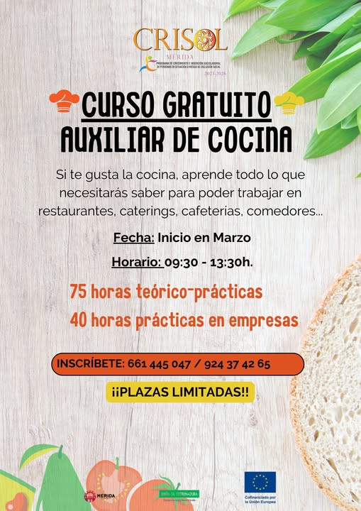 El programa Crisol ofrece un programa de formación en auxiliar de cocinas El programa Crisol ofrece un programa de formación en auxiliar de cocinas