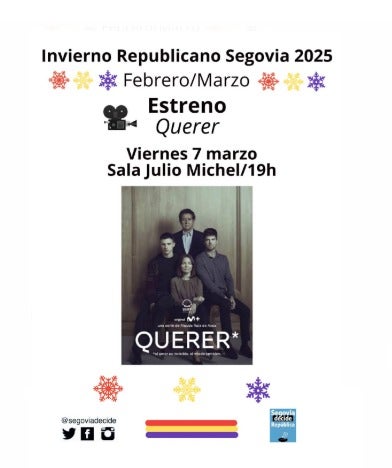 Segovia Decide se suma a los actos por el 8-M con la proyección de ‘Querer’ Segovia Decide se suma a los actos por el 8-M con la proyección de ‘Querer’