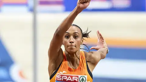 Ana Peleteiro, en la final de triple salto. Ana Peleteiro, en la final de triple salto.