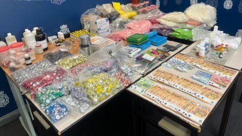 Productos intervenidos en el laborario clandestino