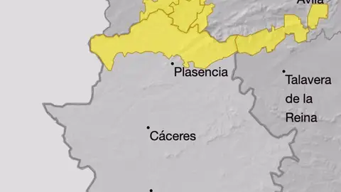 El norte de la provincia de Cáceres permanecerá este lunes en alerta amarilla por lluvias El norte de la provincia de Cáceres permanecerá este lunes en alerta amarilla por lluvias