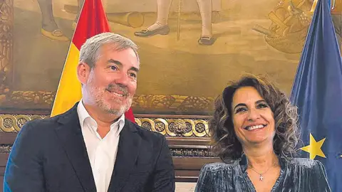 Fernando Clavijo, presidente del Gobierno de Canarias y María Jesús Montero, ministra de Hacienda Fernando Clavijo, presidente del Gobierno de Canarias y María Jesús Montero, ministra de Hacienda