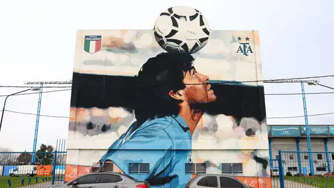 Imagen de un mural dedicado a Diego Armando Maradona en Buenos Aires Imagen de un mural dedicado a Diego Armando Maradona en Buenos Aires