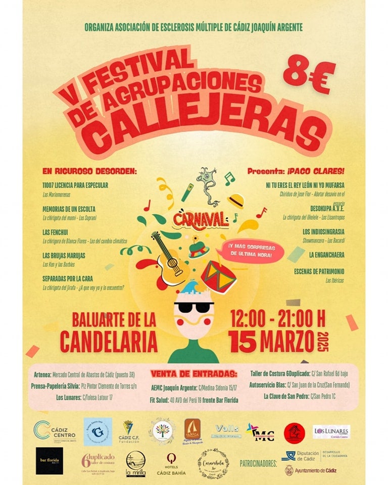 Vuelve el Festival de Agrupaciones Callejeras de Cádiz a beneficio de la Asociación de Esclerosis Múltiple de Cádiz Vuelve el Festival de Agrupaciones Callejeras de Cádiz a beneficio de la Asociación de Esclerosis Múltiple de Cádiz