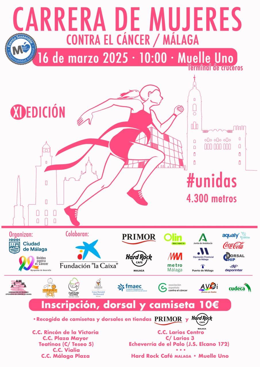 Este domingo 16 de marzo se celebra la XI Carrera Mujeres contra el Cáncer "Ciudad de Málaga" Este domingo 16 de marzo se celebra la XI Carrera Mujeres contra el Cáncer "Ciudad de Málaga"