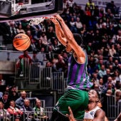 Tyson Pérez en un partido de Unicaja en el Carpena