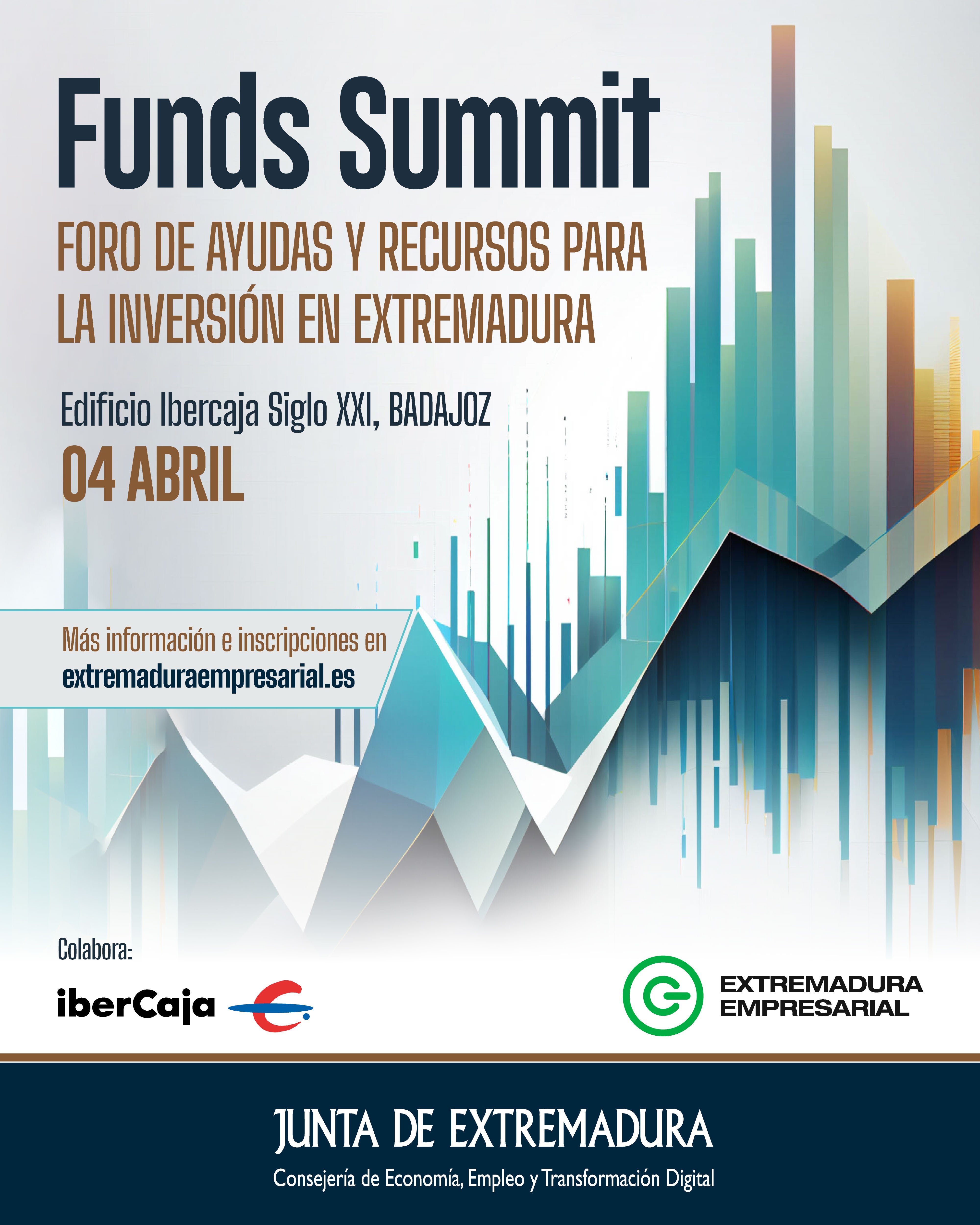 Abierta la inscripción para participar en Funds Summit, el foro de ayudas y recursos para la inversión empresarial en Extremadura Abierta la inscripción para participar en Funds Summit, el foro de ayudas y recursos para la inversión empresarial en Extremadura